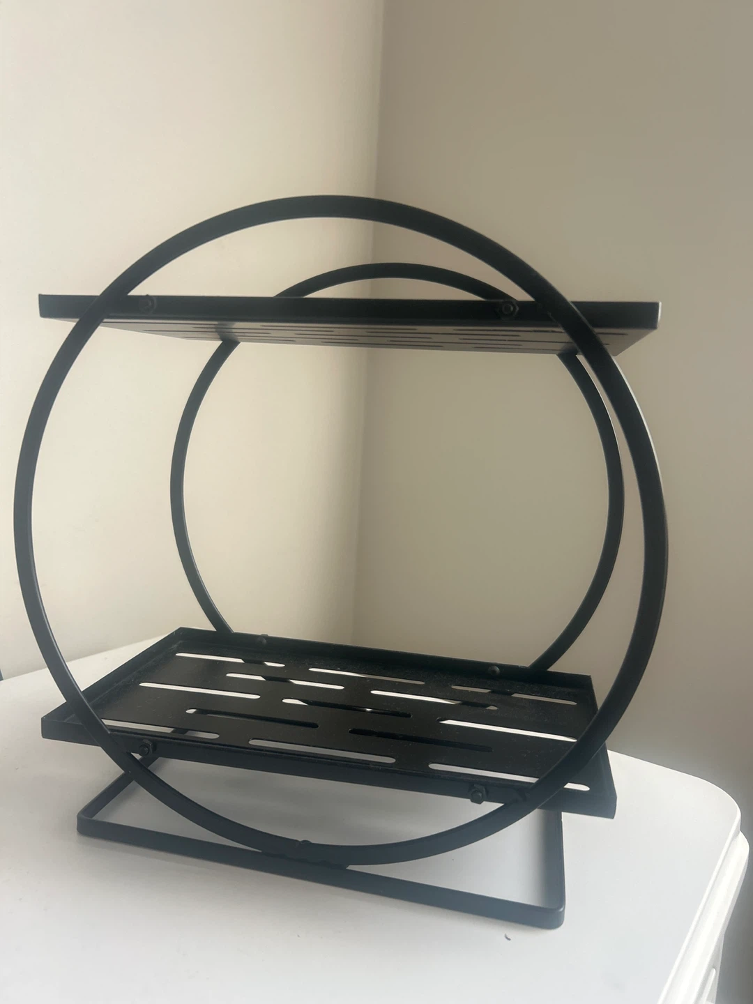Black Metal Two-Tiered Display Shelf