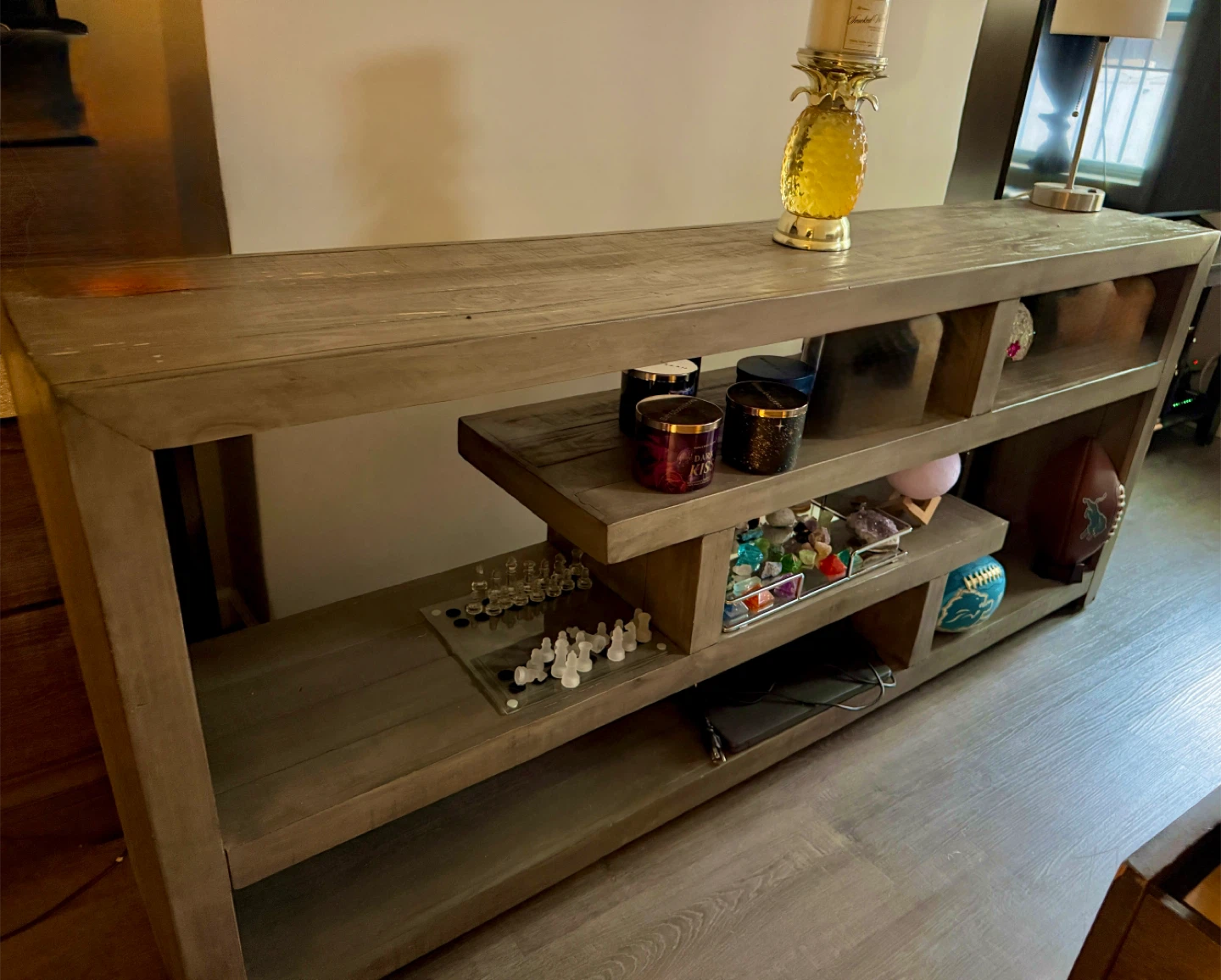 Gray Wood Console Table - photo 2
