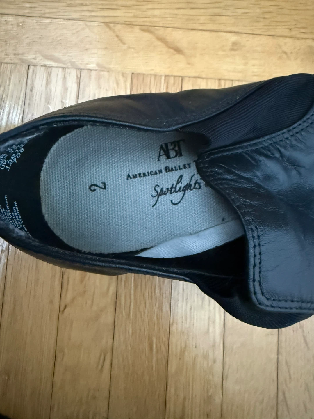 Youth American Ballet "Spotlights" Black Jazz Shoes Size 2 - photo 3