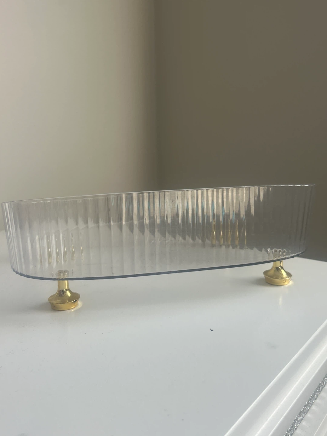 Clear Vanity Tray with Gold Feet - photo 2