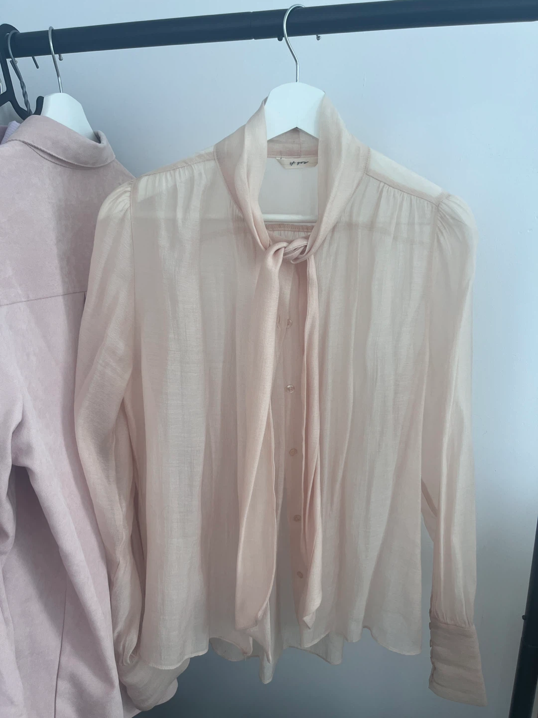 Light Pink Blouse with Bow Detail