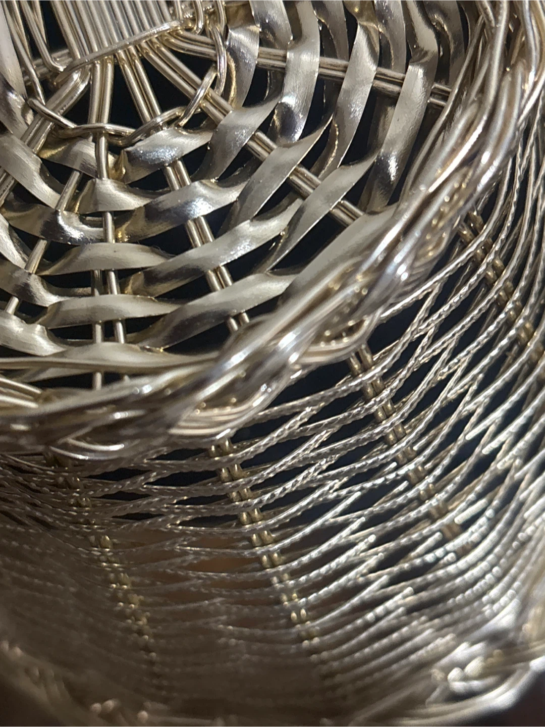 Silver Plated Woven Wire Basket - photo 5
