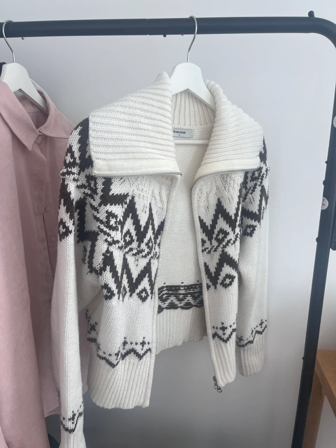8 Seconds korea brand: Fair Isle Zip-Up Cardigan - photo 3