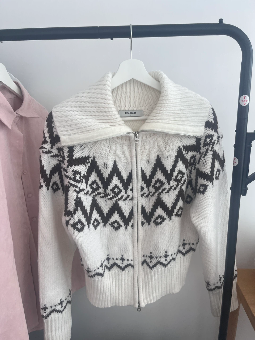 8 Seconds korea brand: Fair Isle Zip-Up Cardigan - photo 2