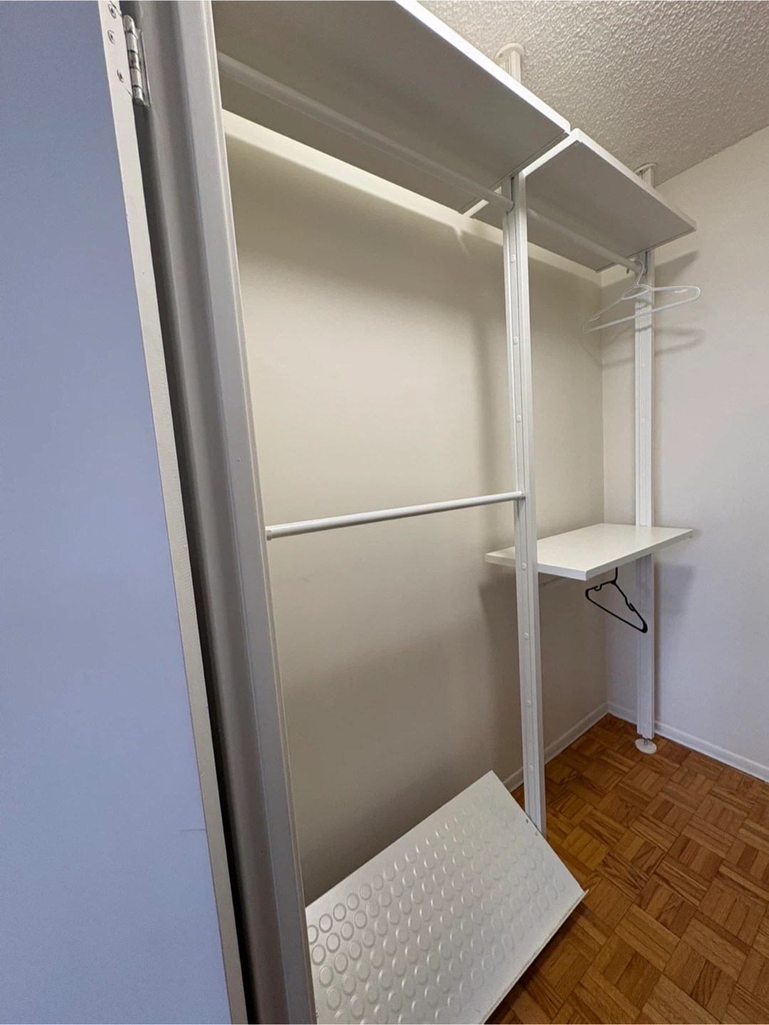 White Closet Shelving and Rod System