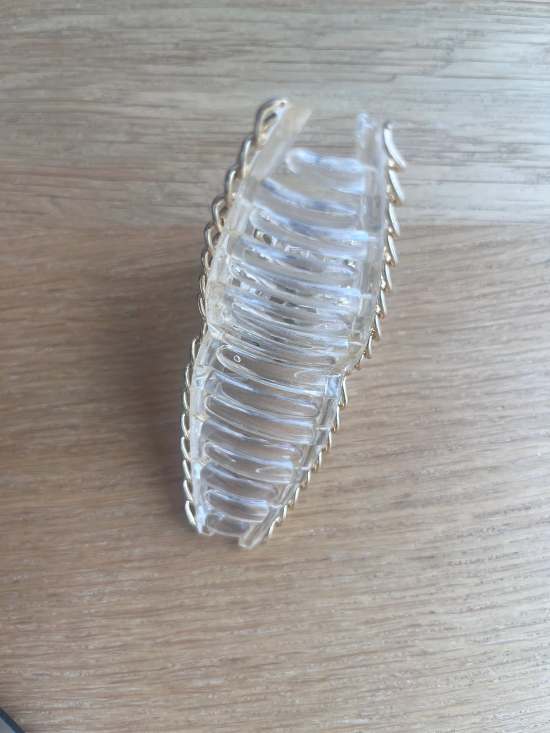 Clear Claw Clip with Gold Chain Detail - photo 3