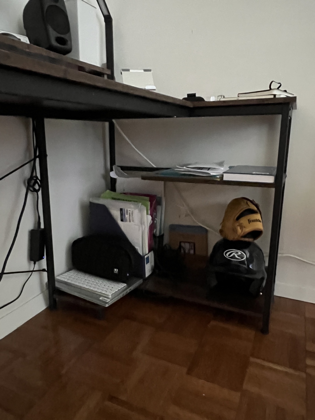 L-Shaped Computer Desk with Shelves - Rustic Brown - photo 4