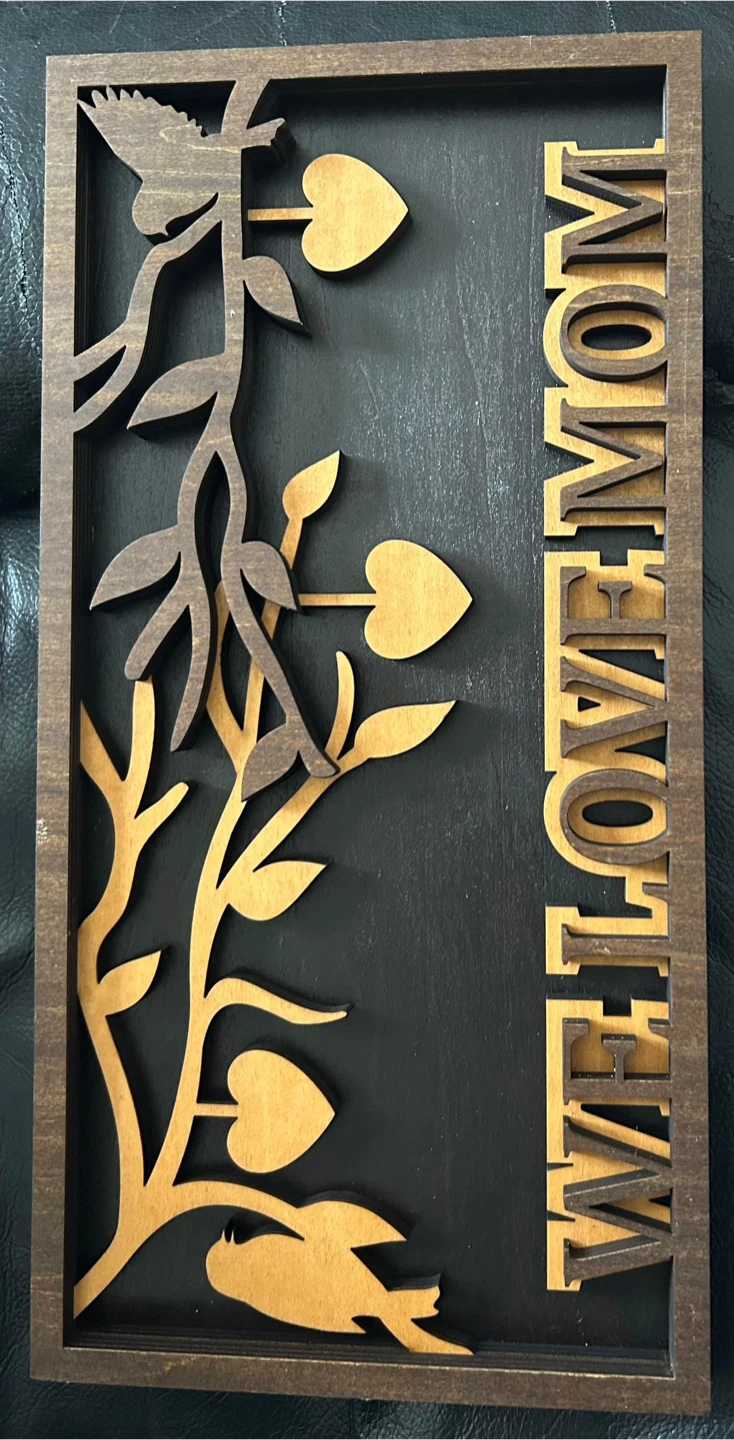Welcome Mom Wood Sign