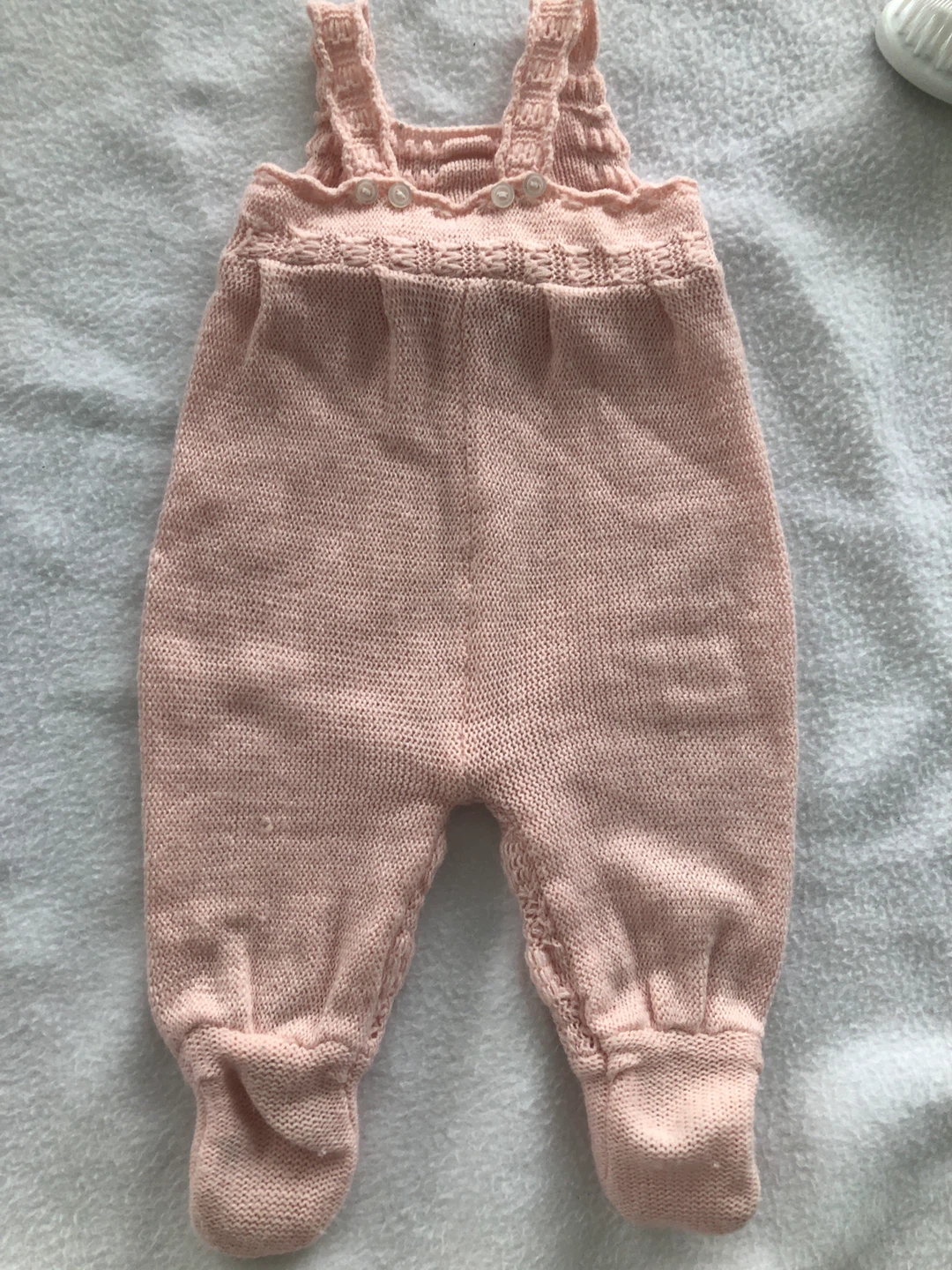 Pink knitted baby romper 0-6 months - photo 2