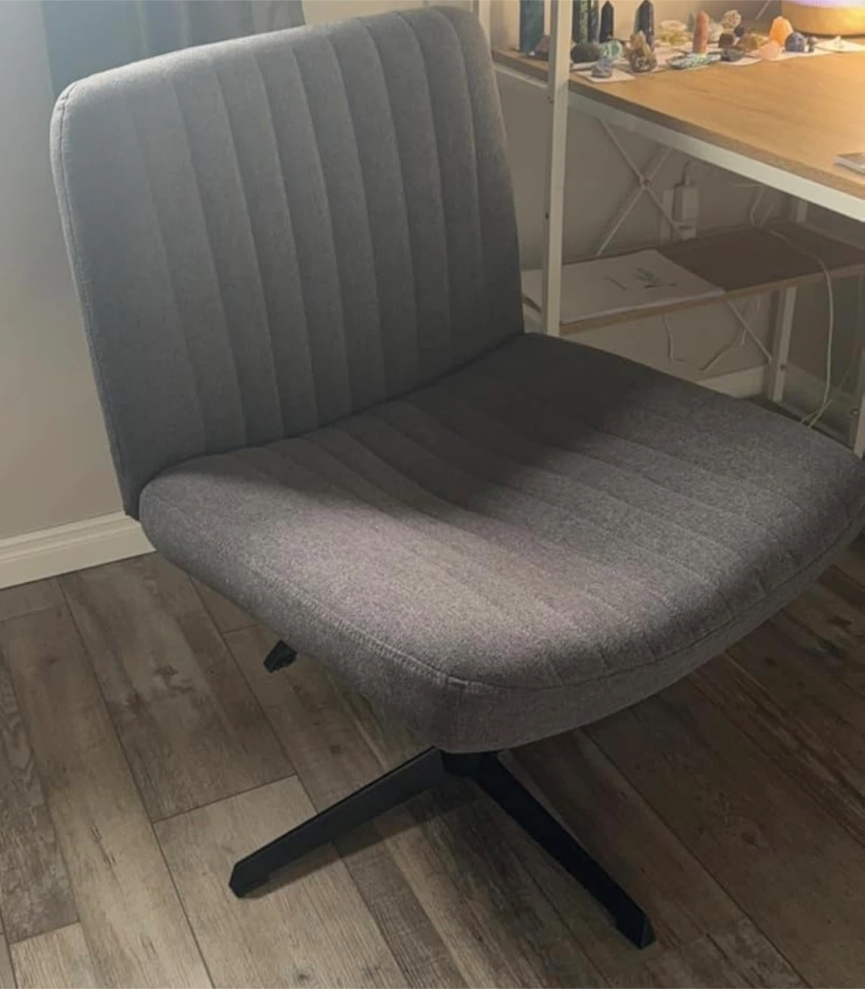 Grey Armless Accent Chair