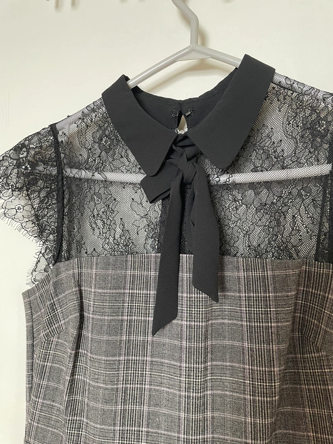 RW&CO. Black Lace and Plaid Sheath Dress Size 2