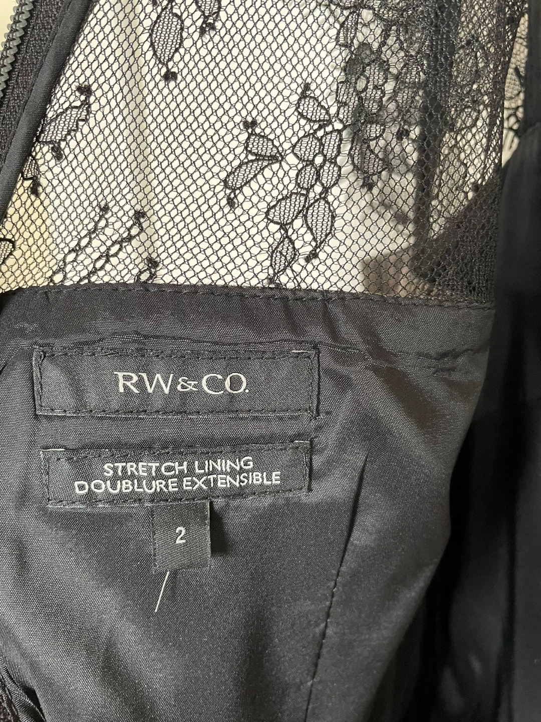 RW&CO. Black Lace and Plaid Sheath Dress Size 2 - photo 3