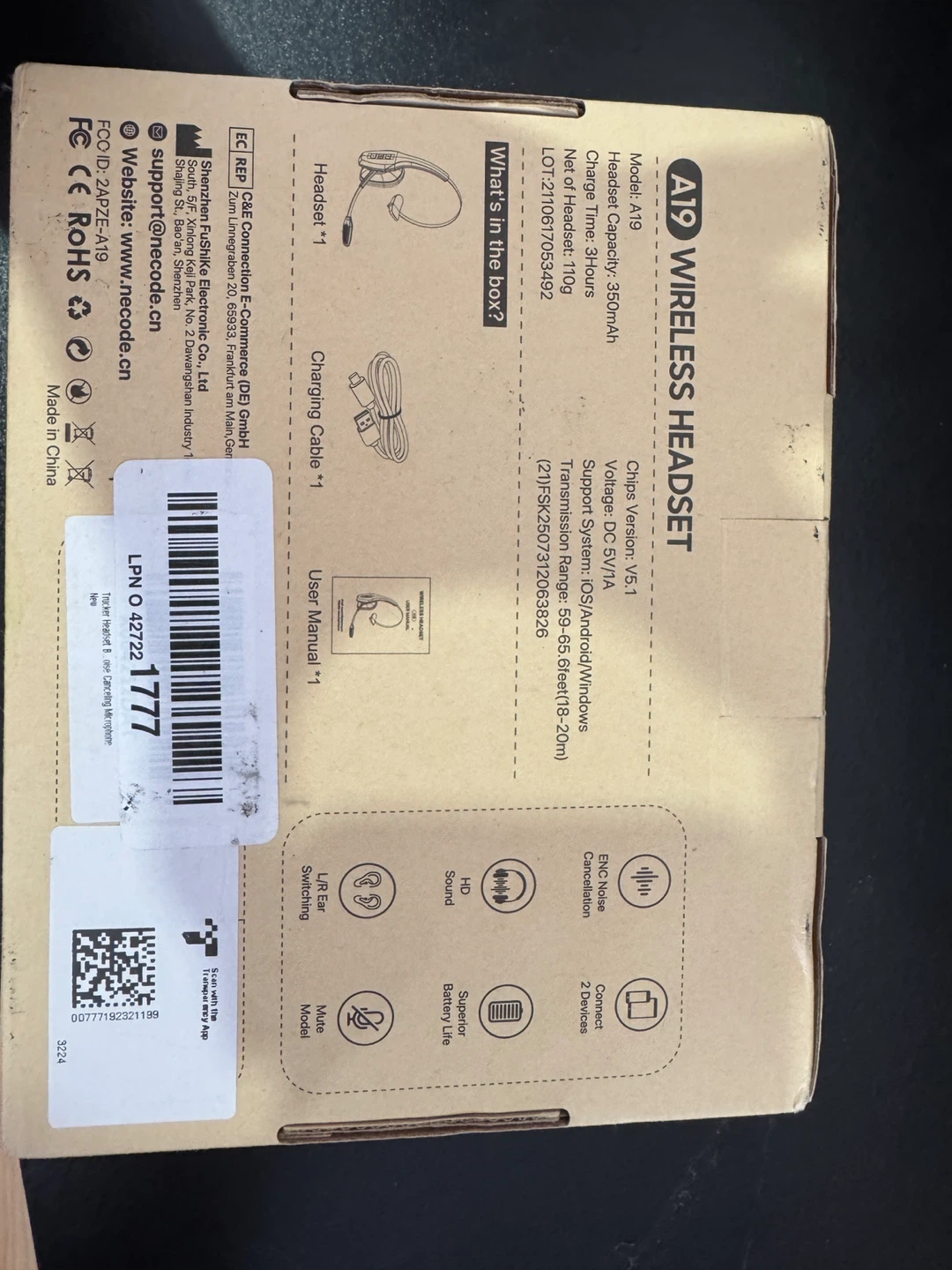 Brand New A19 Wireless Headset with Microphone - photo 2