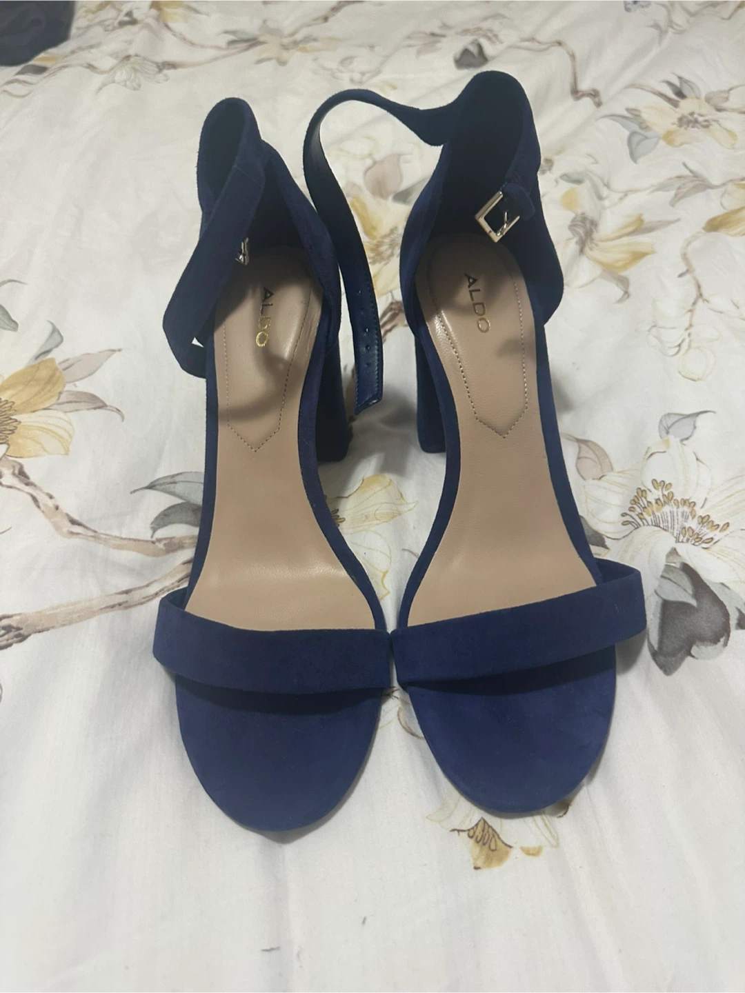 ALDO Navy Suede Block Heel Sandals - photo 2