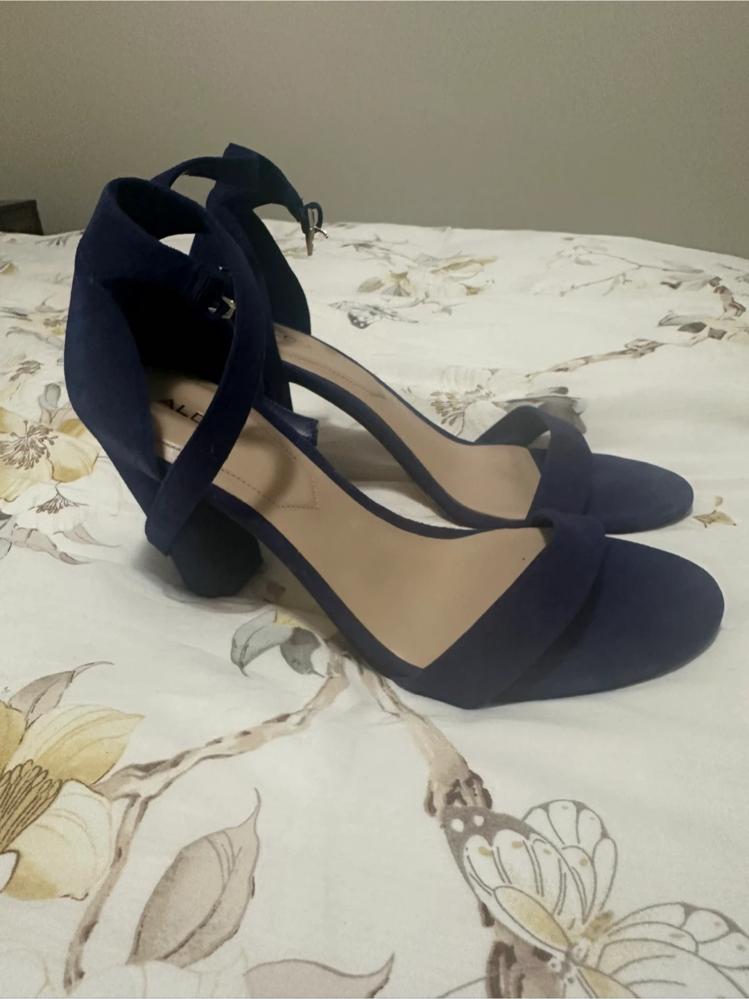 ALDO Navy Suede Block Heel Sandals