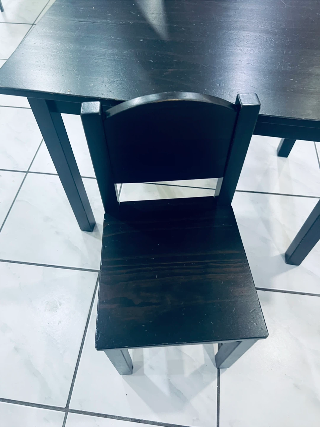 Dark Wood Kids Table and Chair Set - photo 2