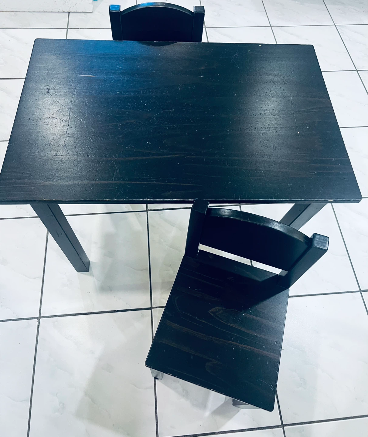 Dark Wood Kids Table and Chair Set - photo 3