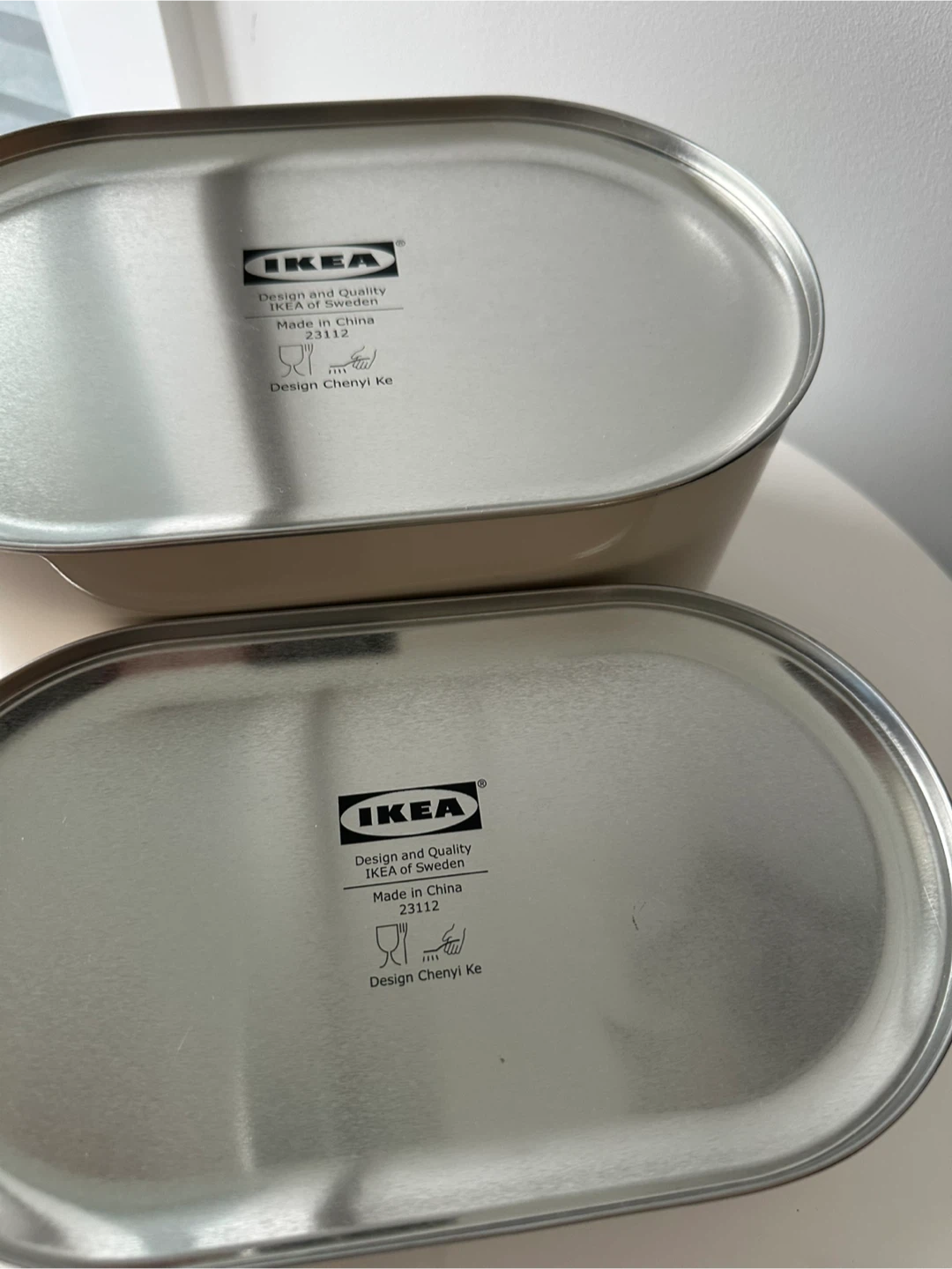 🥕 IKEA Metal Tins (Set of 2) – Beige/Cream - photo 2