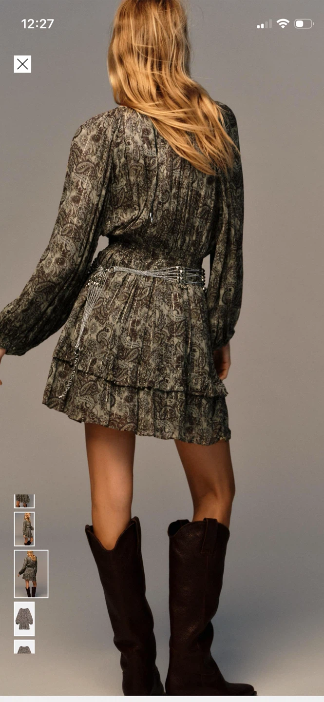 New ZARA Paisley Print Ruffle Mini Dress