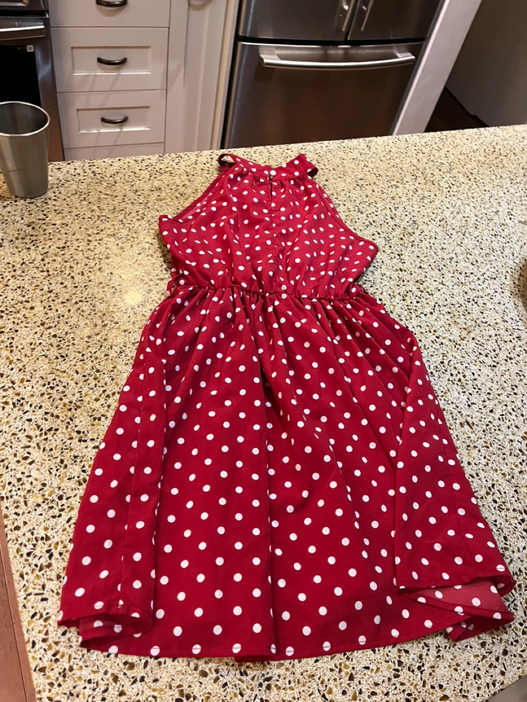 Red Polka Dot Halter Dress - photo 2