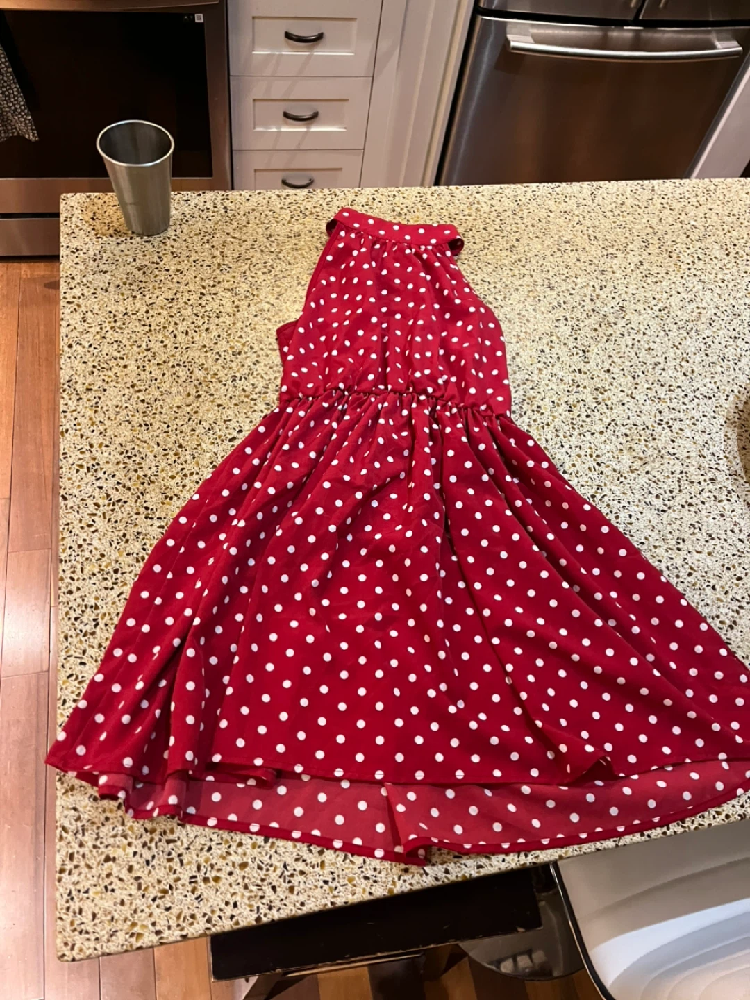 Red Polka Dot Halter Dress