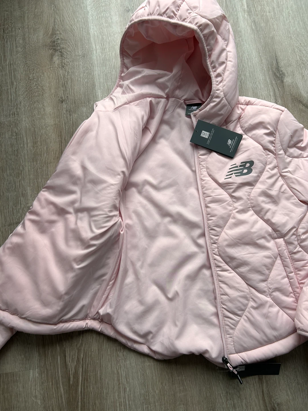 New Balance Pink Quilted Hooded Jacket Small - photo 3