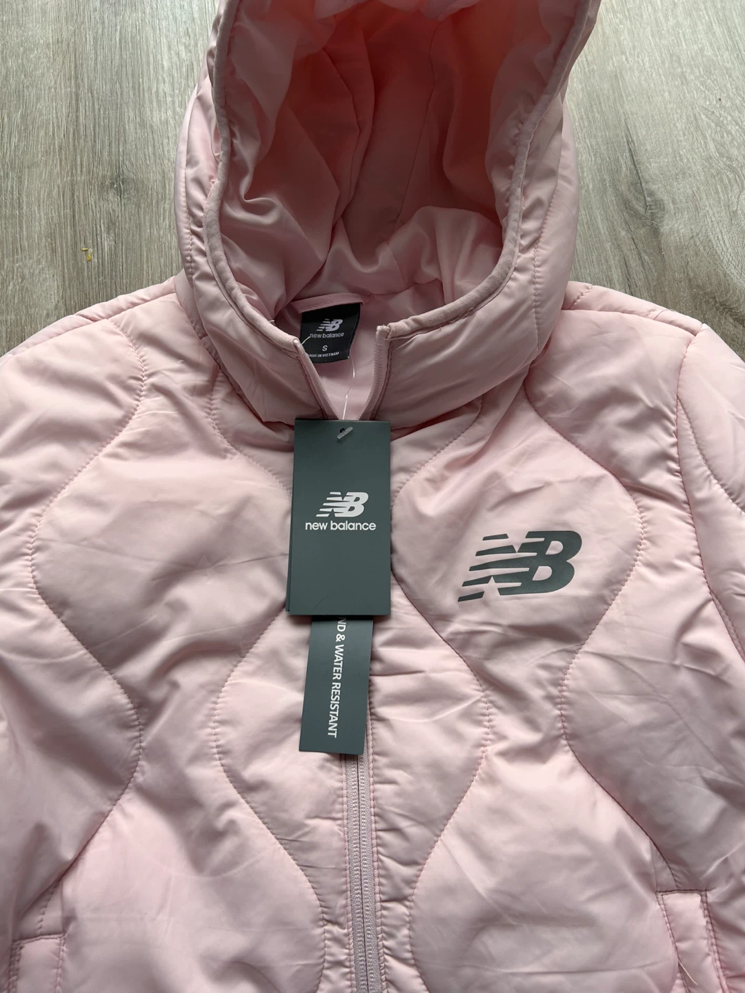 New Balance Pink Quilted Hooded Jacket Small - photo 2