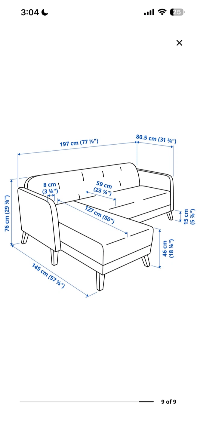 IKEA LINANÄS Dark Grey Sectional Sofa - photo 5