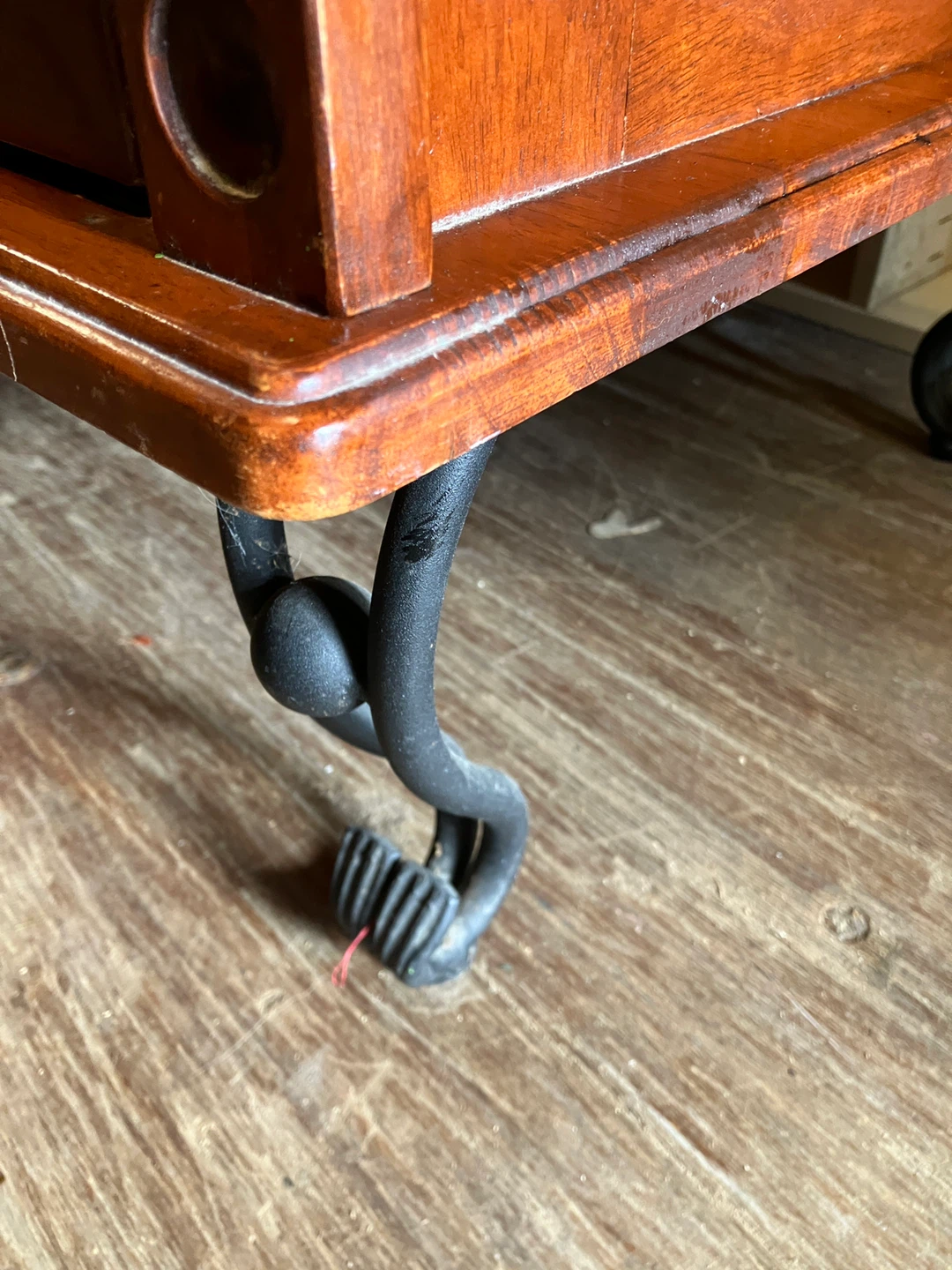 wood sideboard made in Malaysia cast iron legs and handles - photo 2