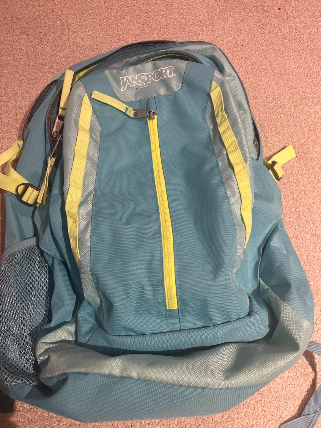 Jansport Teal and Yellow Backpack