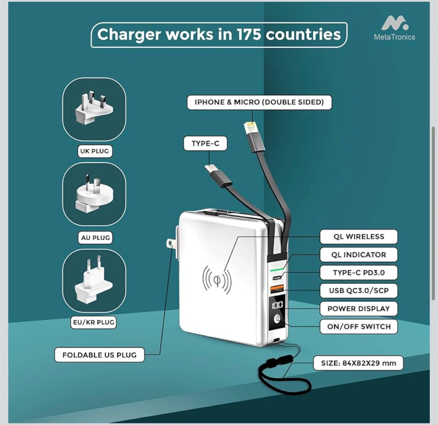 5-in-1 Portable Travel Charger & Power Bank 10,000mAh 🥕 - photo 5