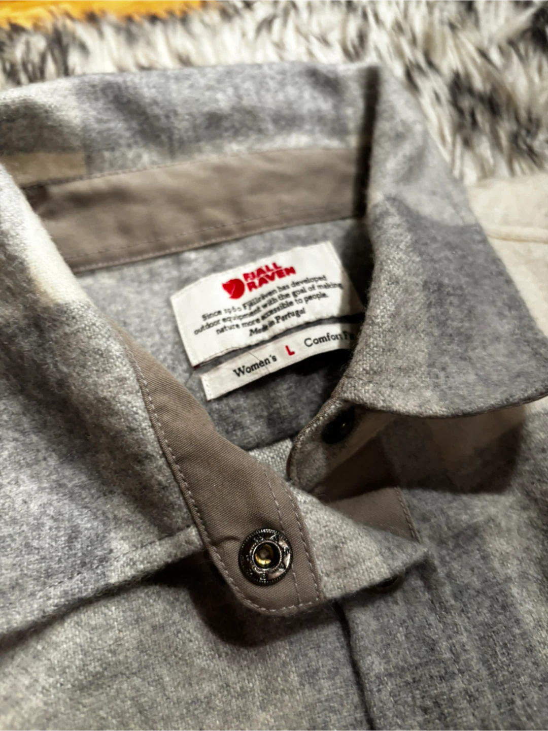 Fjällräven Canada Shirt W Women's L Grey Plaid Flannel Comfort - photo 5