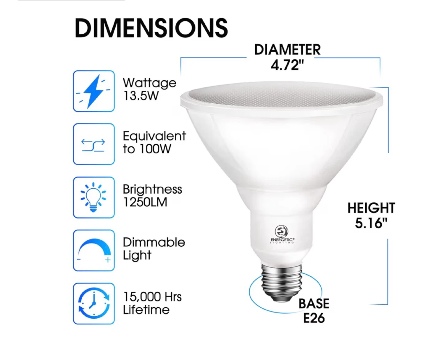 100W OutdoorPar38 LEDFlood Light 5K Daylight Dimmable 12 Pk PF38 - photo 2