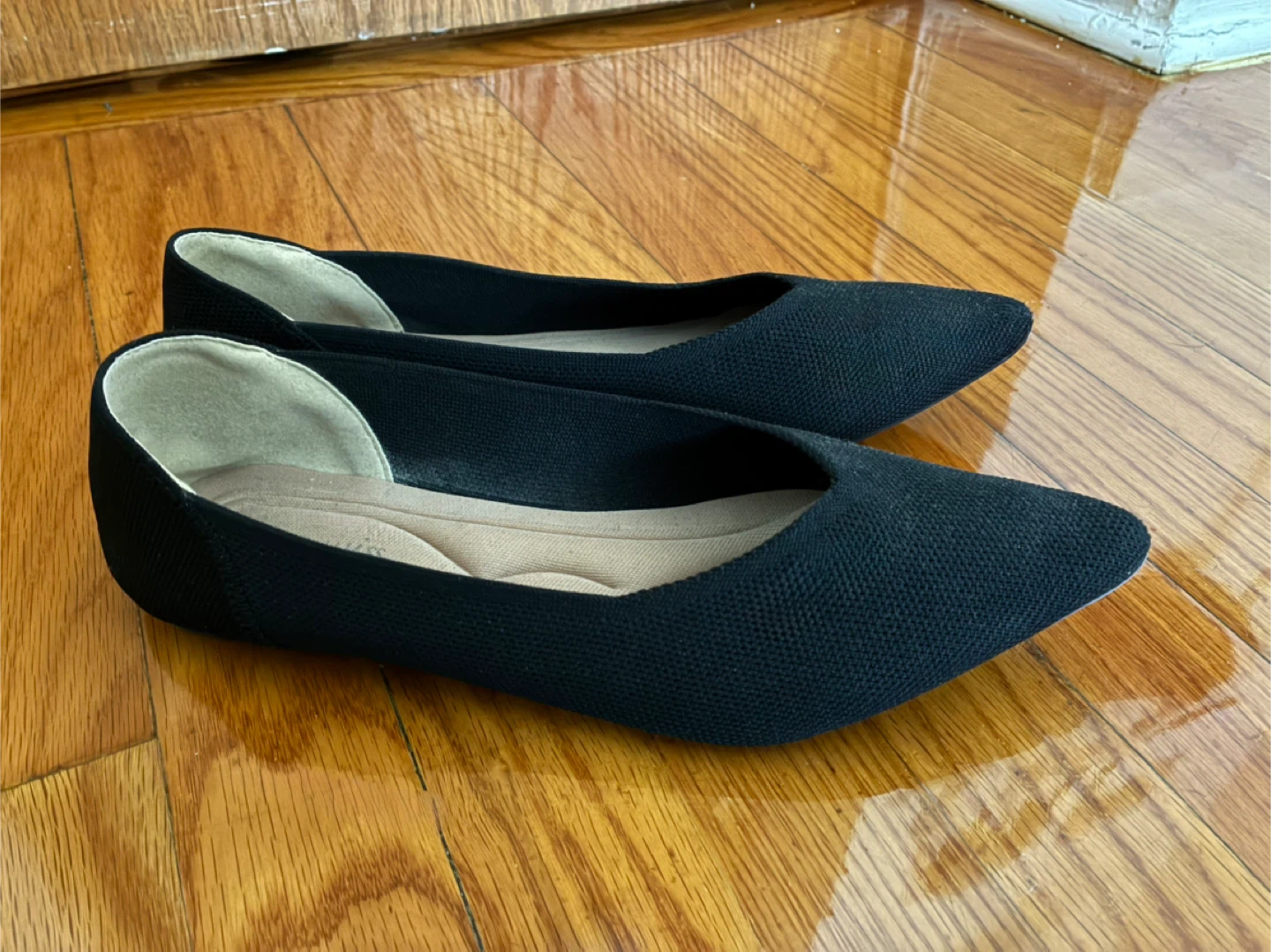 Black Knit Pointed Flats US Size 11 EU Size 43 - photo 2