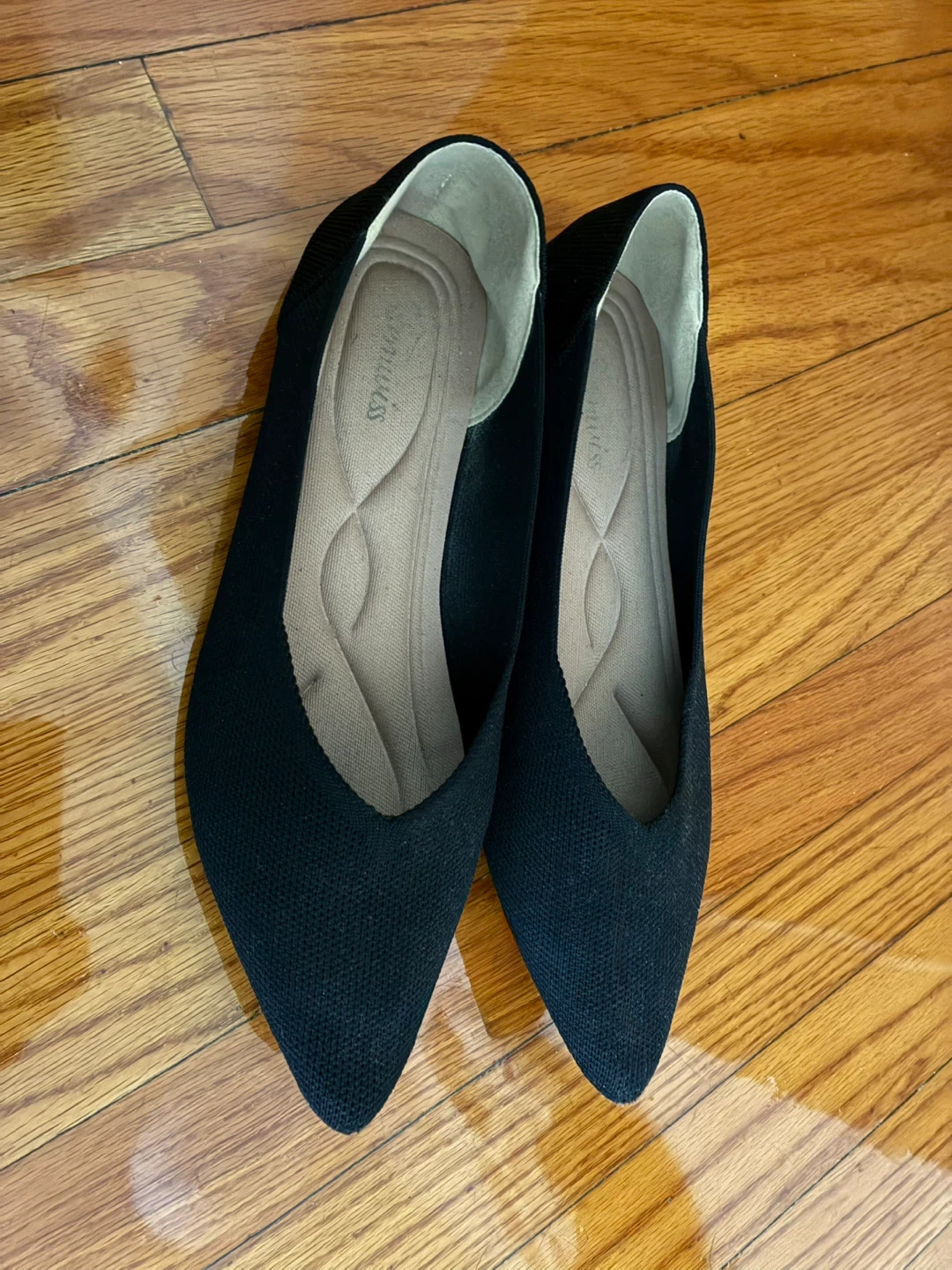 Black Knit Pointed Flats US Size 11 EU Size 43