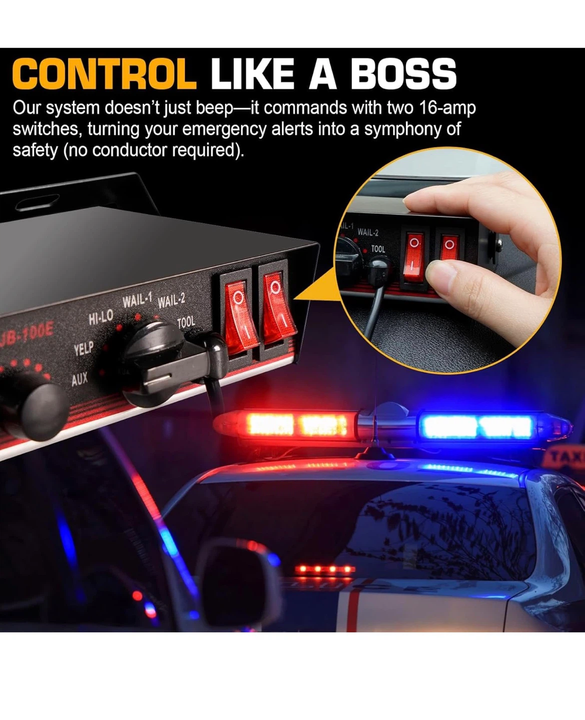 YYATYS CJB-100E 150W Emergency Vehicle PA System mic EV15 - photo 5