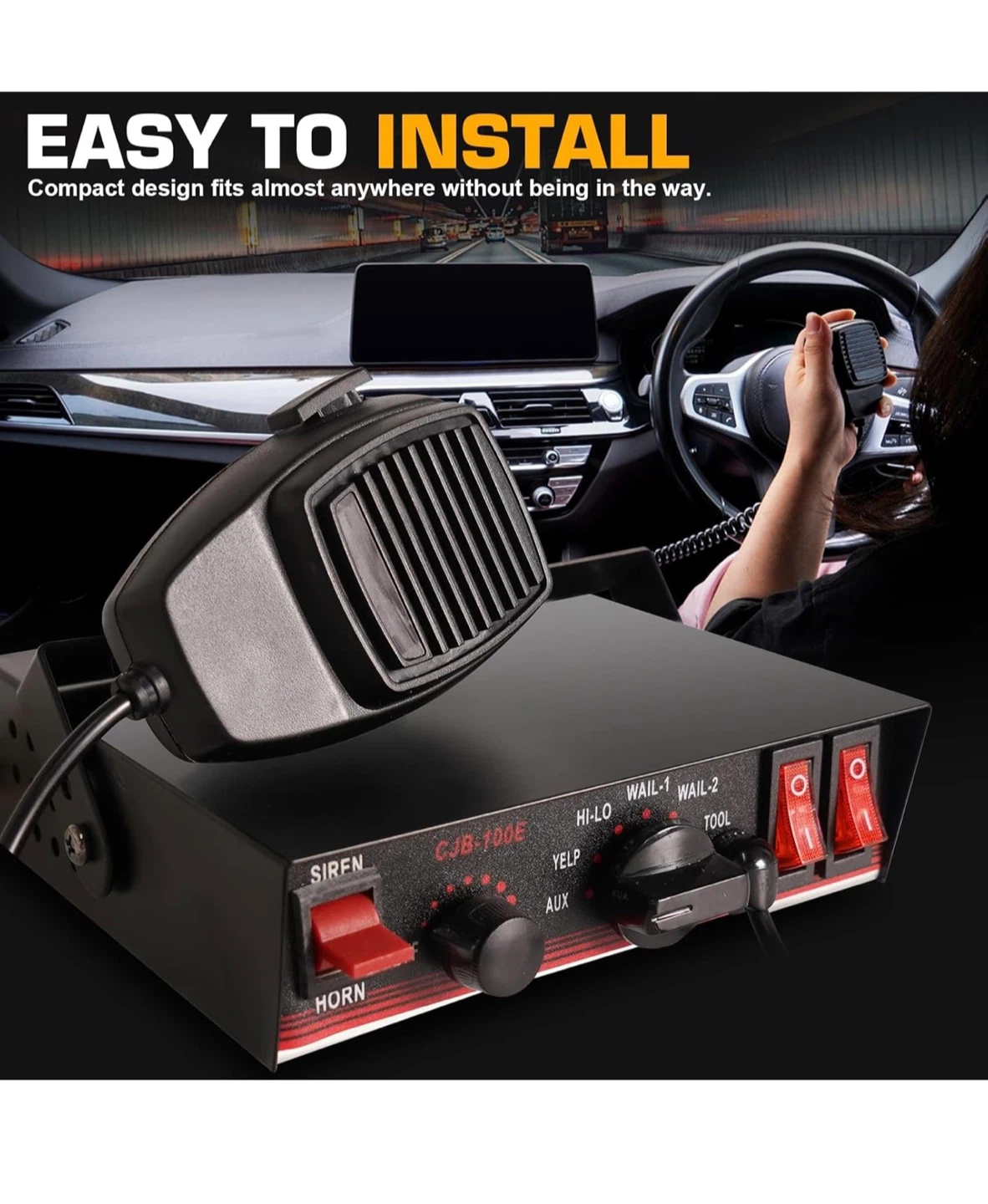YYATYS CJB-100E 150W Emergency Vehicle PA System mic EV15 - photo 4