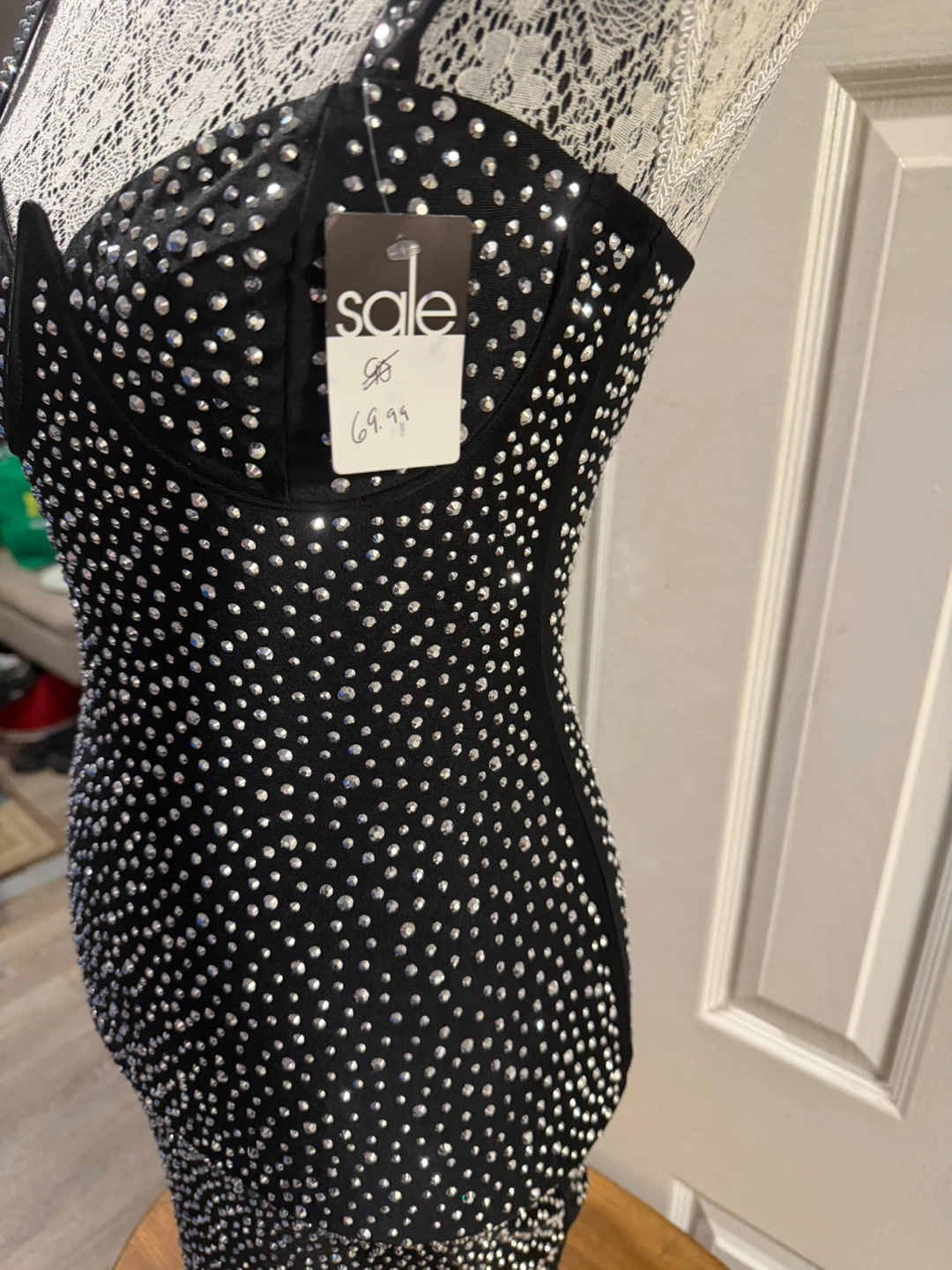 Sparkly Black Mini Dress size S - photo 4