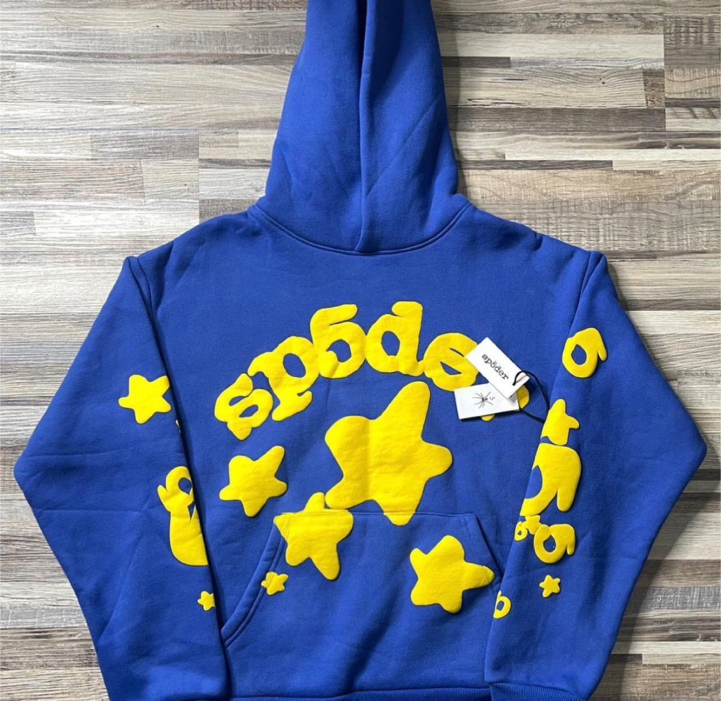 Sp5der Blue/Yellow Beluga Hoodie - All Sizes
