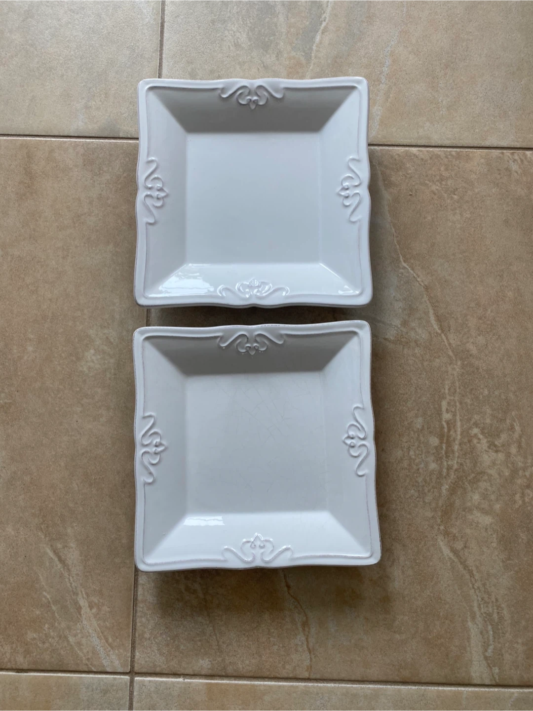 Set of 2 Prescott by Skye McGhie White Square Plates