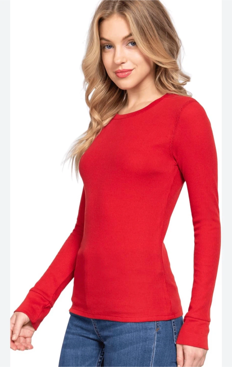 Old Navy Red Long Sleeve Thermal Shirt - Size L