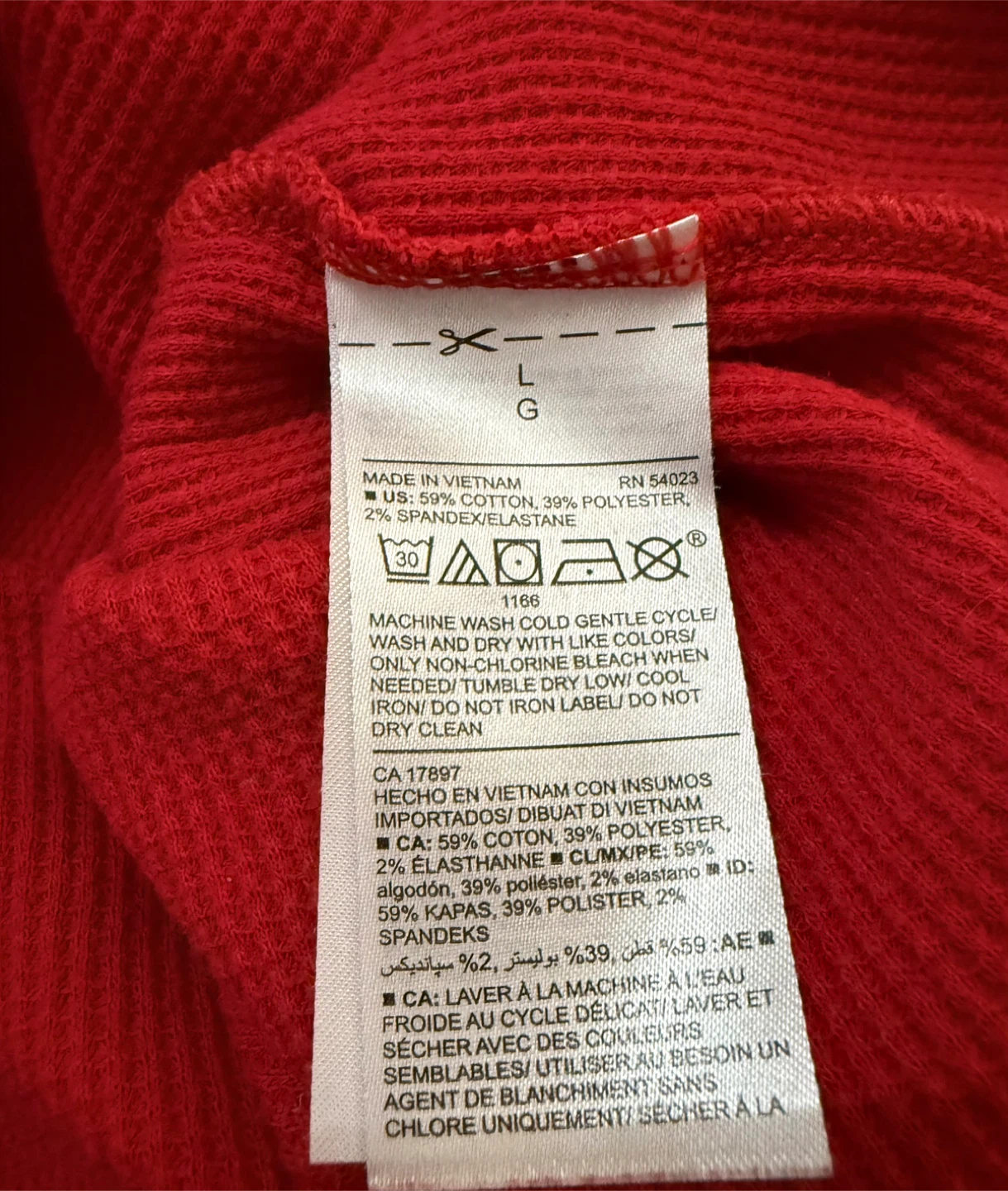 Old Navy Red Long Sleeve Thermal Shirt - Size L - photo 5