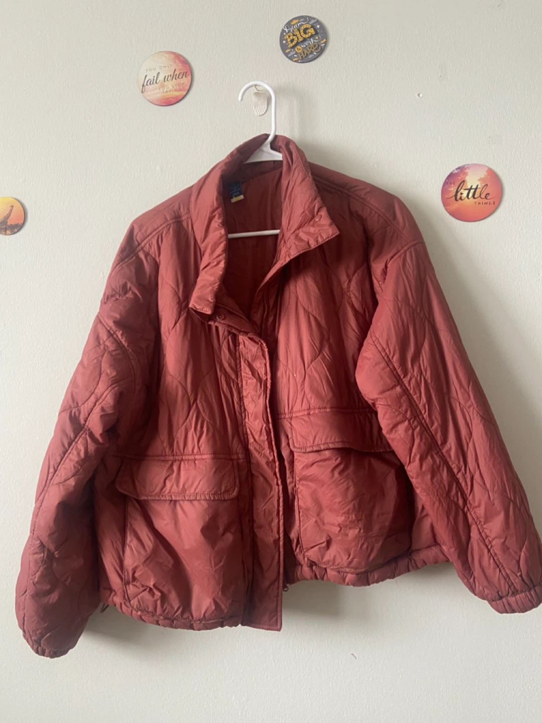 Quilted Puffer Jacket - Dusty Rose