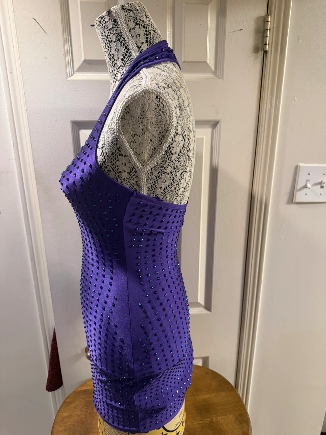 New Purple Beaded One-Shoulder Dress - photo 4