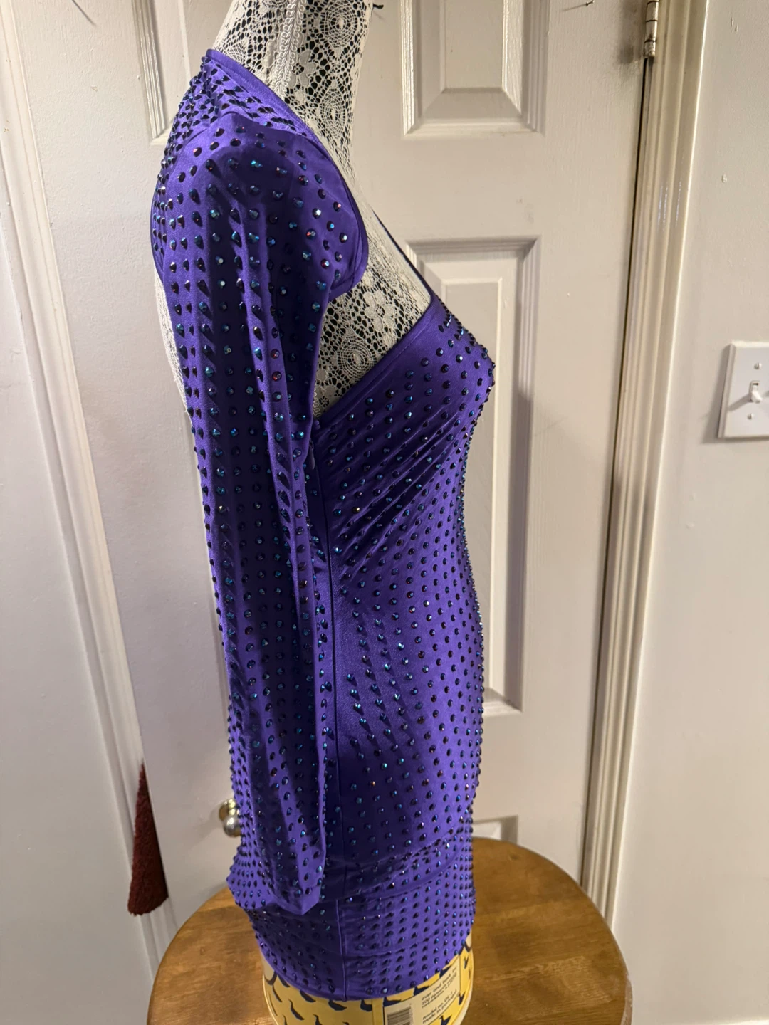 New Purple Beaded One-Shoulder Dress - photo 2