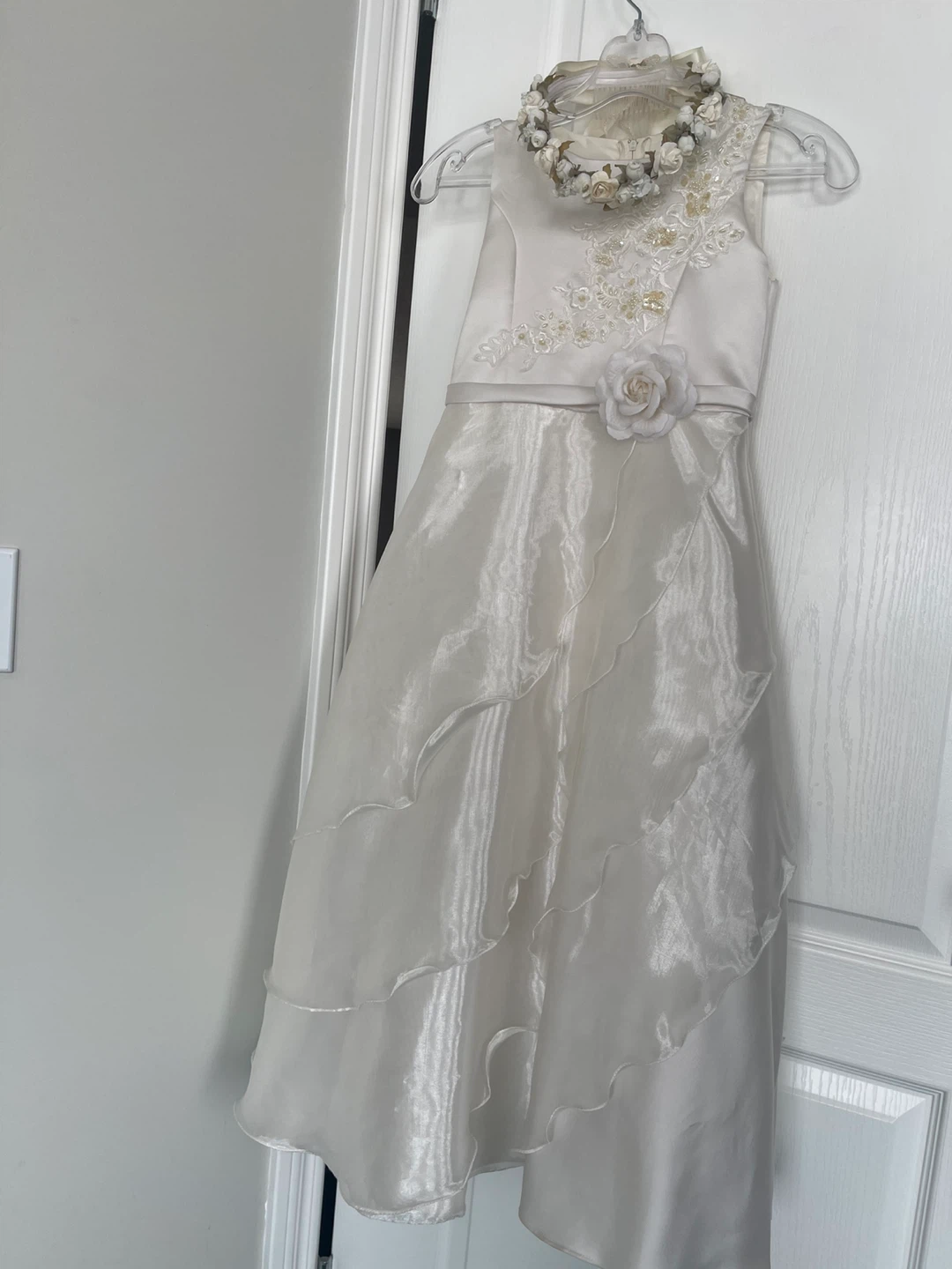 Flower Girl Dress with Headpiece + Shawl