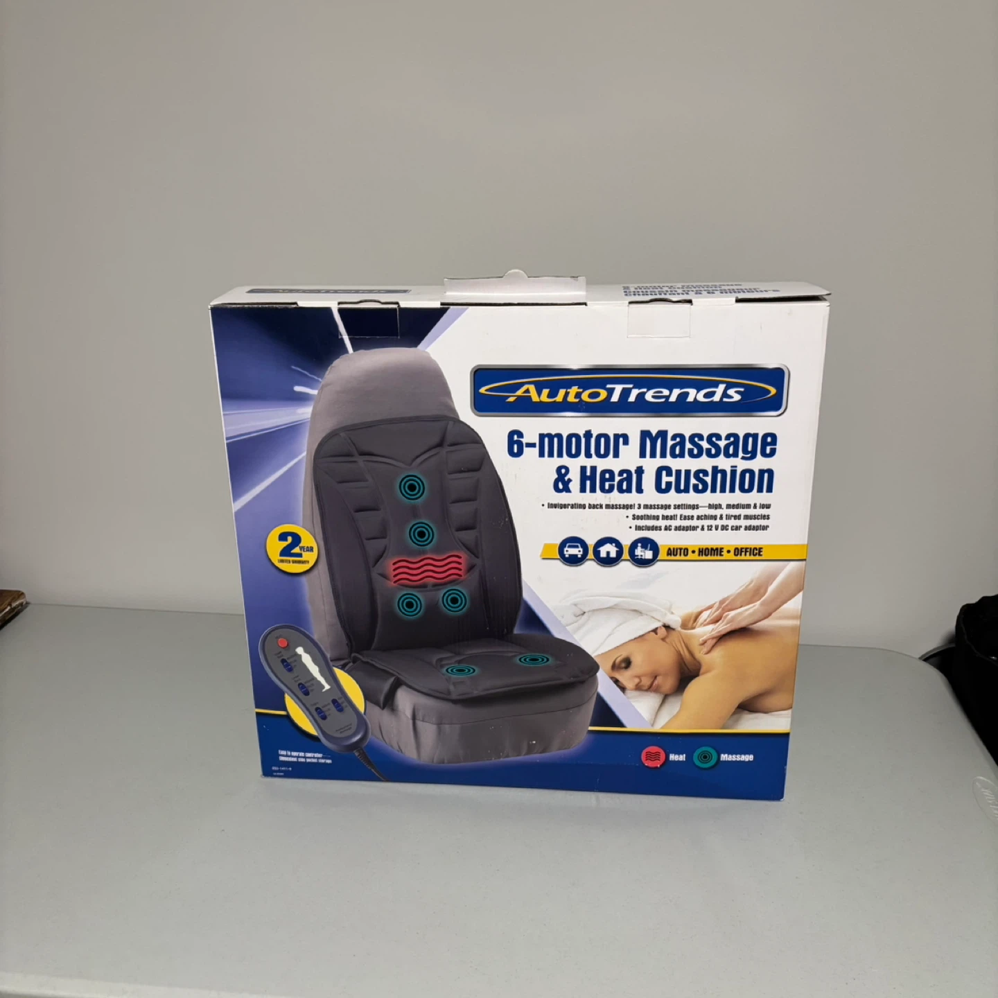 AutoTrends 6-Motor Massage & Heat Cushion