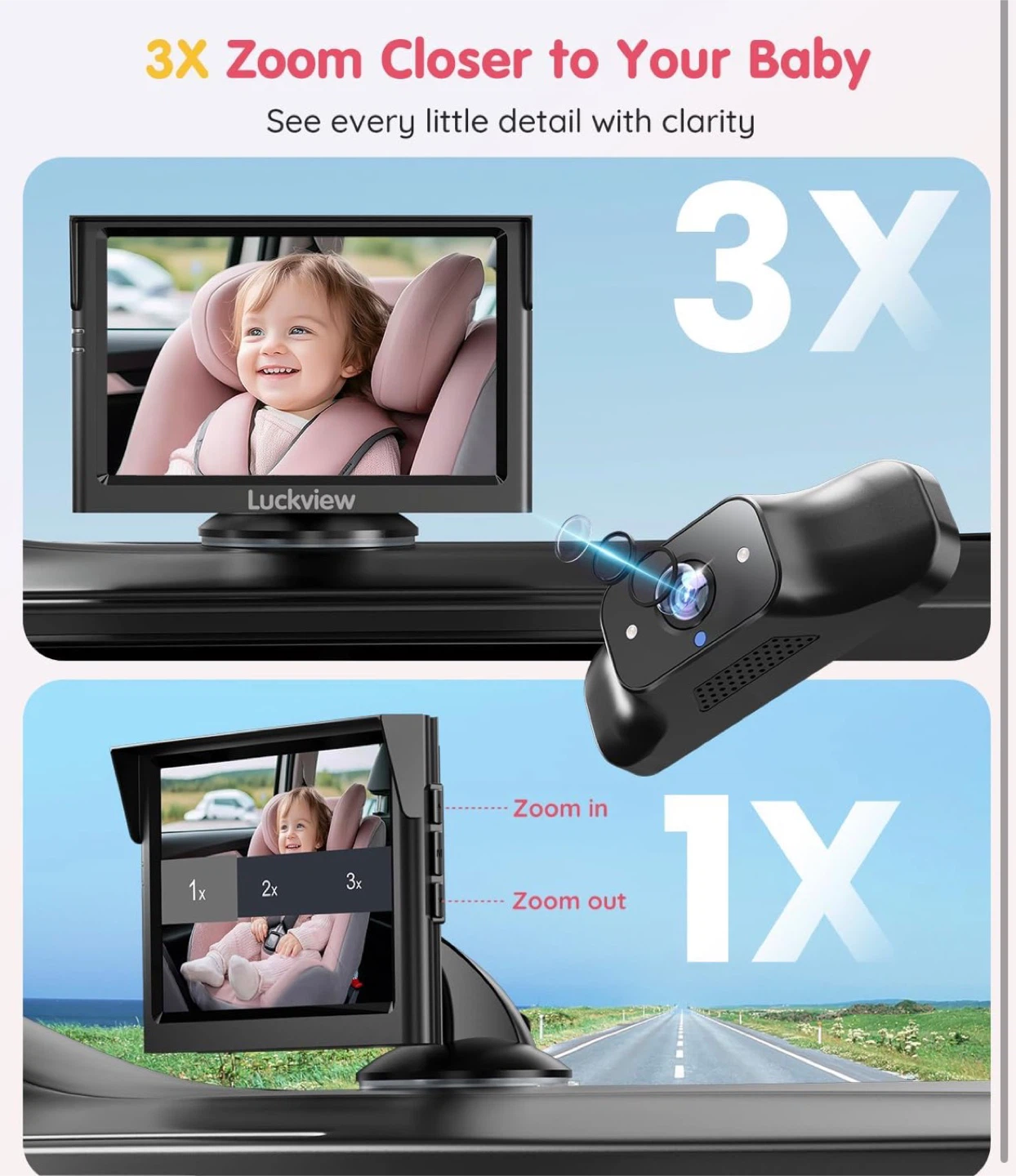 Luckview 5.2" 1080P Baby Car Monitor - photo 4