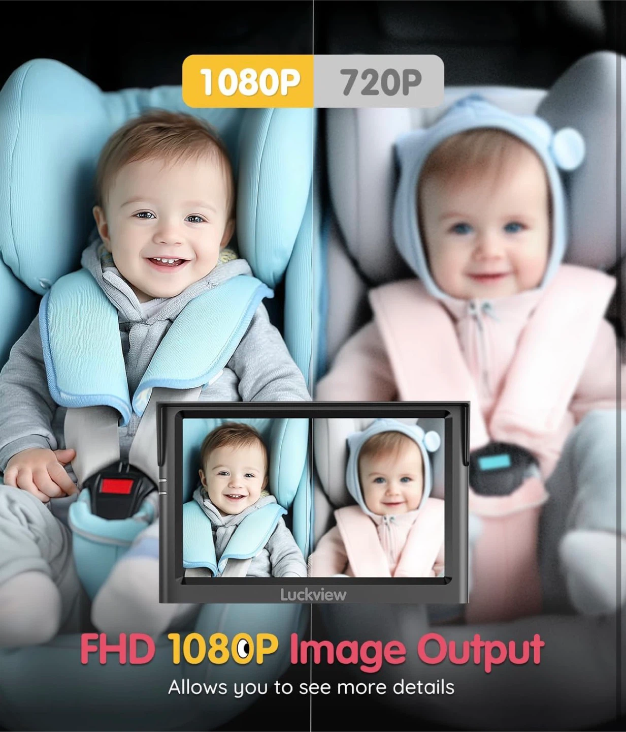 Luckview 5.2" 1080P Baby Car Monitor - photo 2