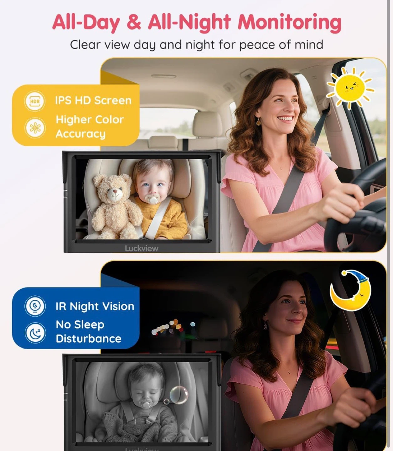 Luckview 5.2" 1080P Baby Car Monitor - photo 3